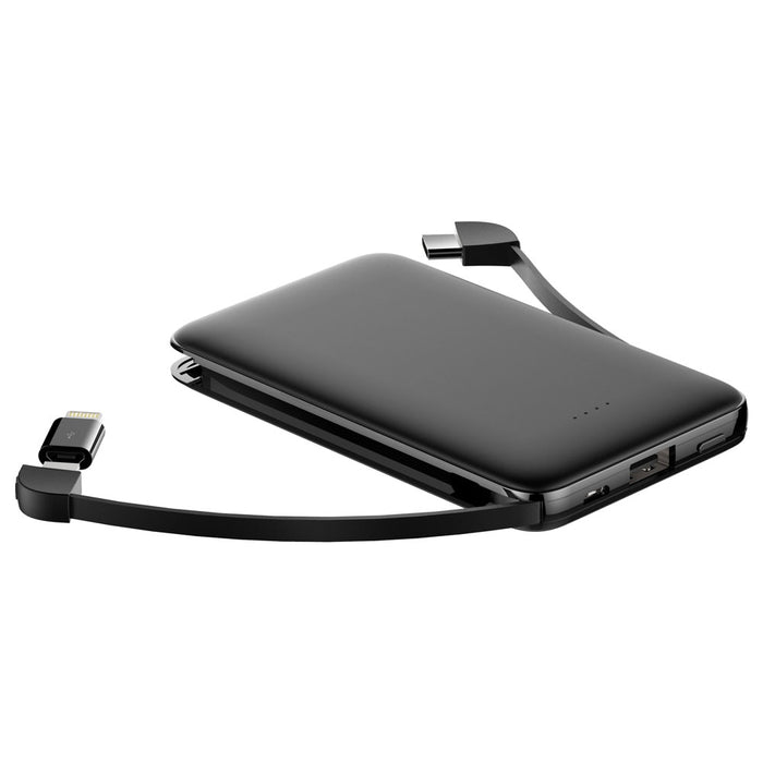 C0510 - Solid 5000mAh Powerbank with Dual Output Cables Built-in